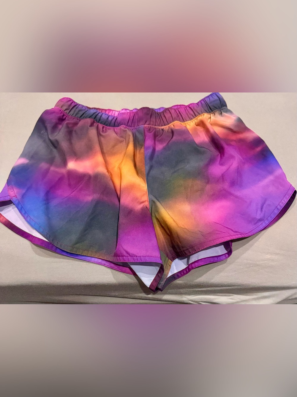 Old Navy Purple & Orange Tie-Dye Athletic Shorts